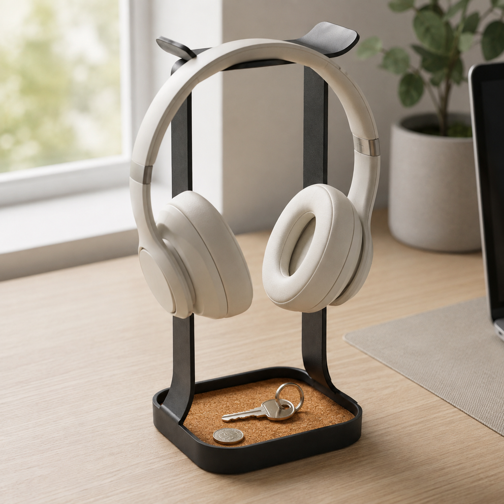 Support pour casque avec vide-poche intégré